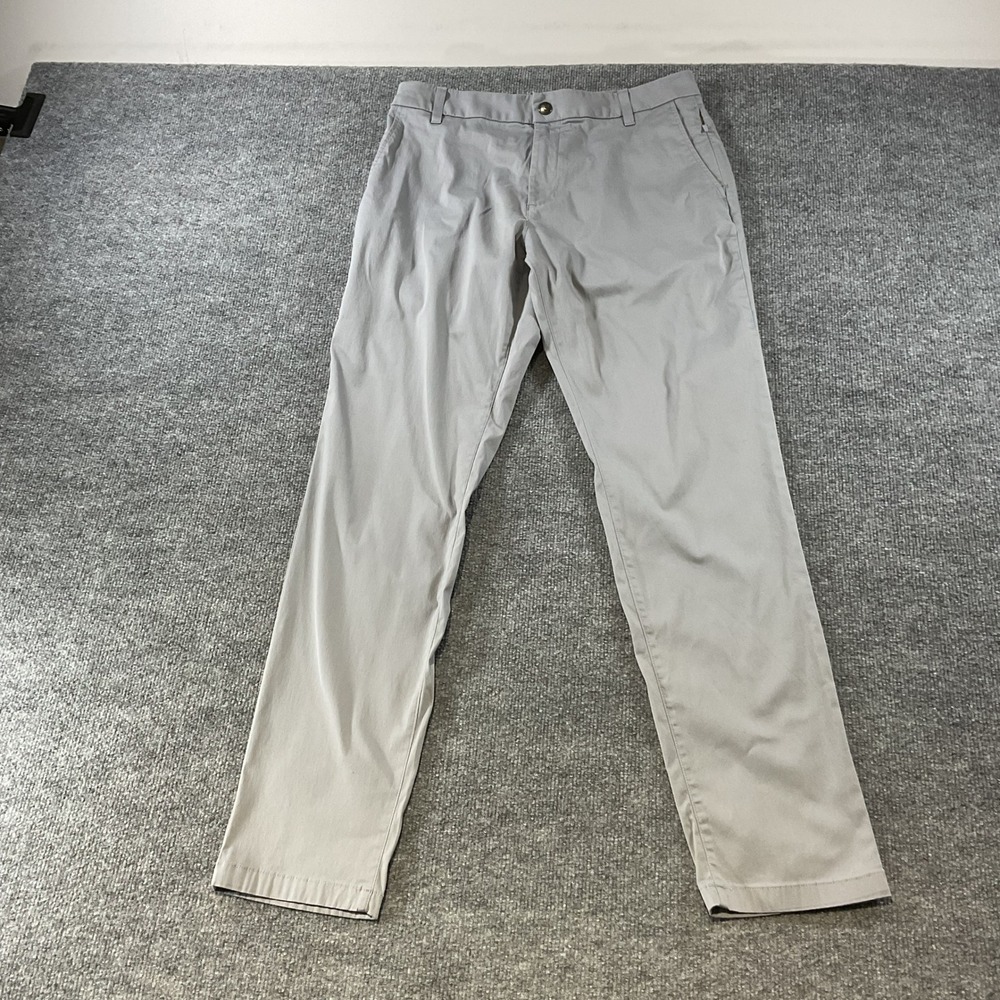 Birddogs Mens Khaki Pants 32x32 Light Grey Cotton Blend Tapered Chino Trouser